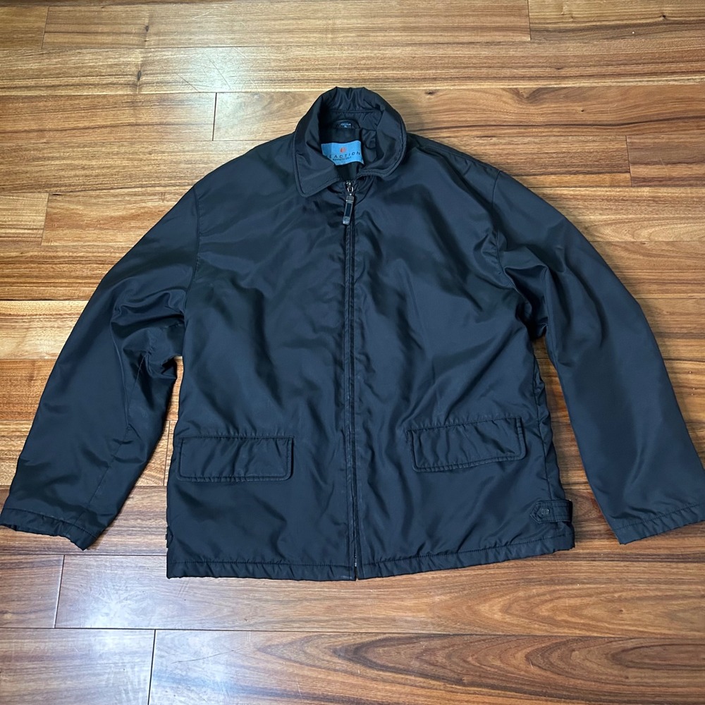 Reaction Kenneth Cole Lightweight Jacket Full Zip‎ Pockets Black